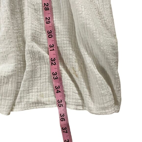 J. Crew ~ White sheer dress ~ tassel ties ~ smocking detail on sleeves ~ size L - Picture 12 of 13